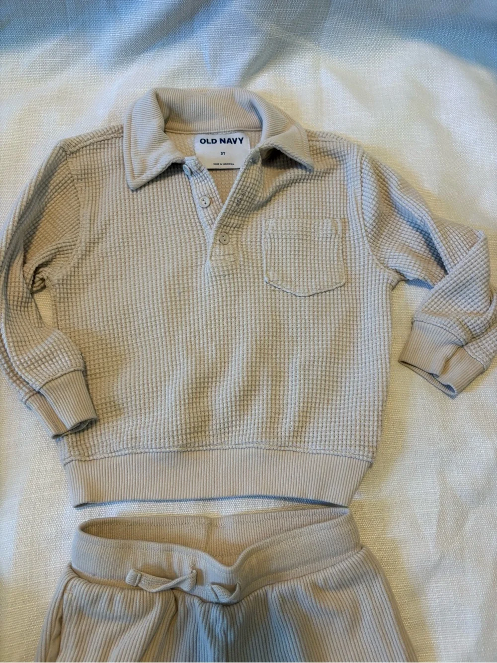 Boys 2T clothing lot for fall/winter Cream Pullover Top, pants, sweater & vest